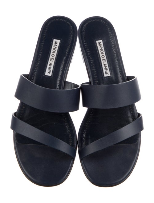 Manolo Blahnik Leather Slides