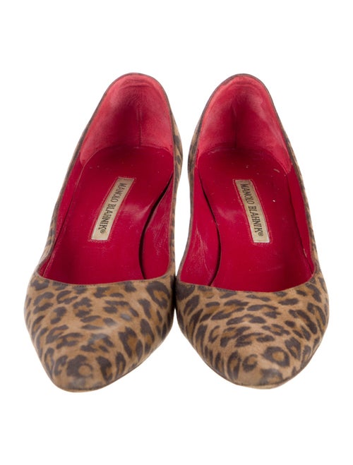 Manolo Blahnik Suede Animal Print Flats