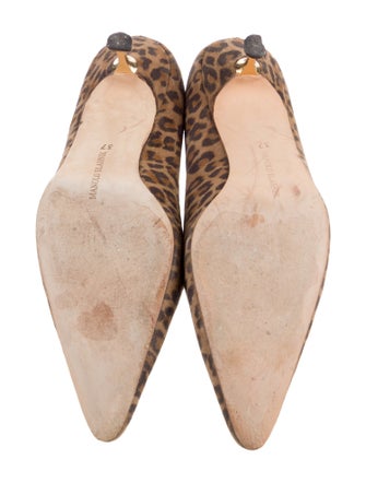 Manolo Blahnik Suede Animal Print Flats