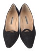 Manolo Blahnik Suede Cutout Accent Pumps