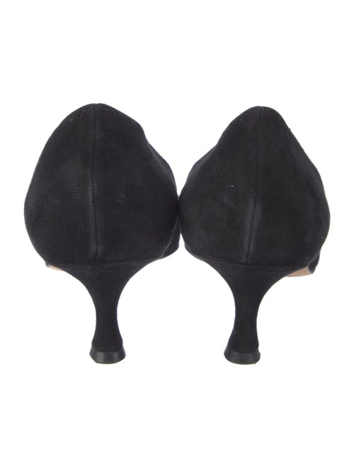Manolo Blahnik Suede Cutout Accent Pumps