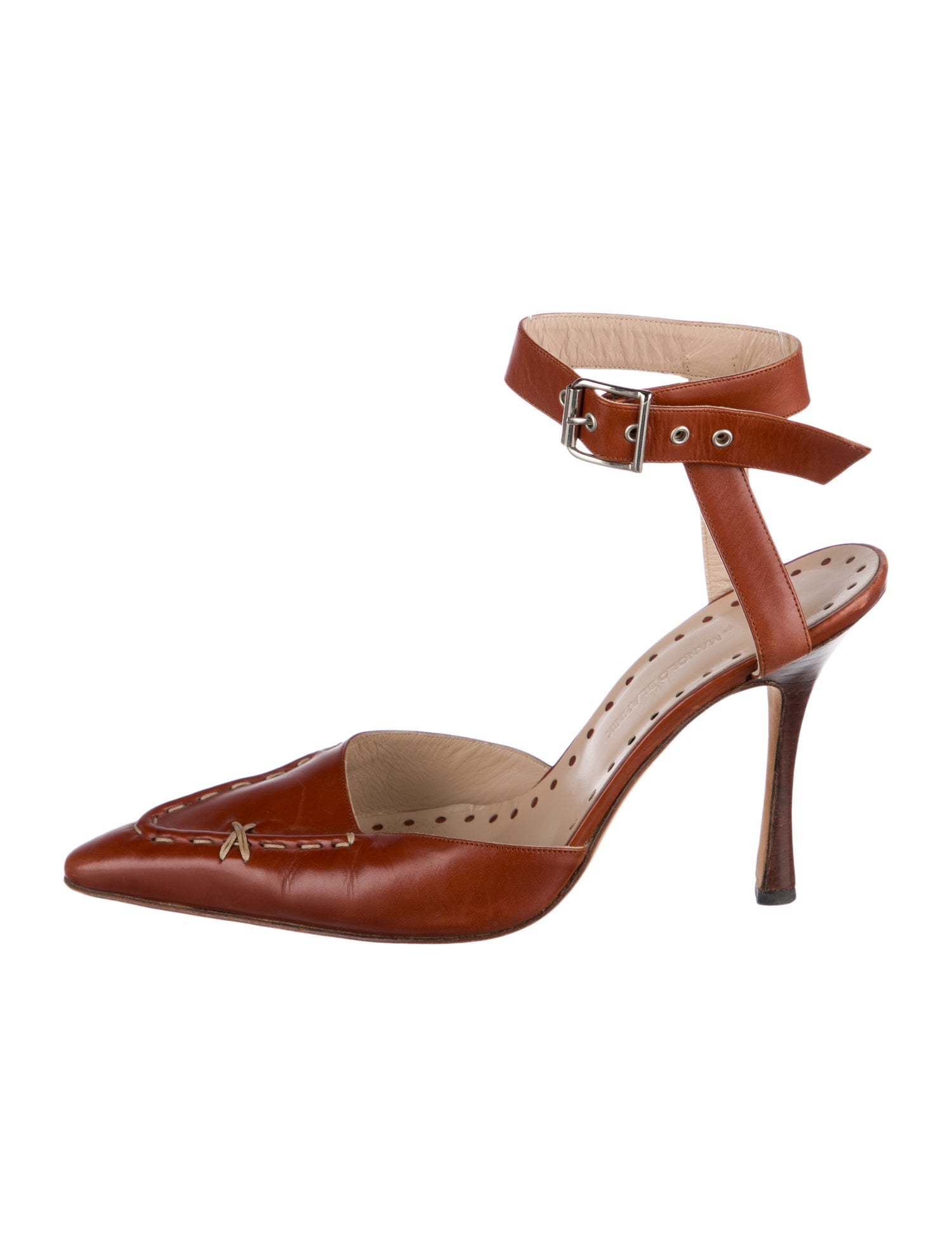 Manolo Blahnik Leather D'Orsay Pumps