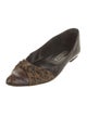 Manolo Blahnik Leather Animal Print Flats