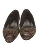 Manolo Blahnik Leather Animal Print Flats