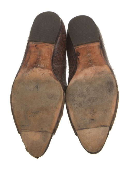 Manolo Blahnik Leather Animal Print Flats