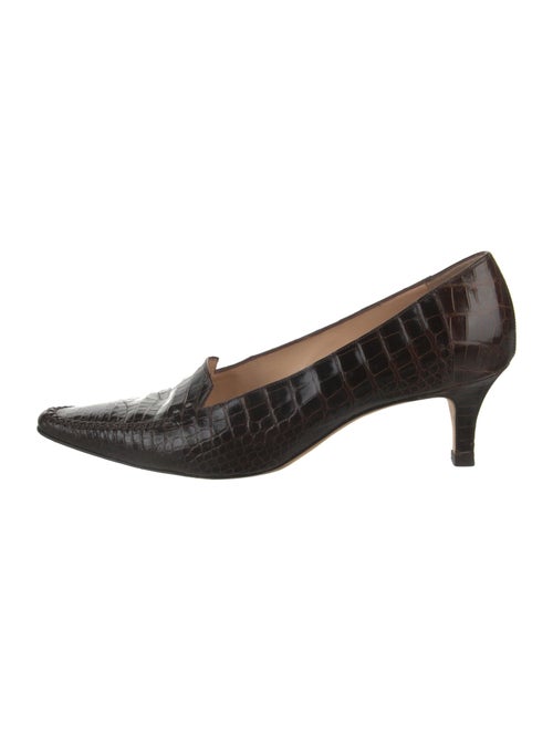 Manolo Blahnik Crocodile Animal Print Pumps