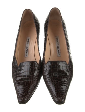 Manolo Blahnik Crocodile Animal Print Pumps