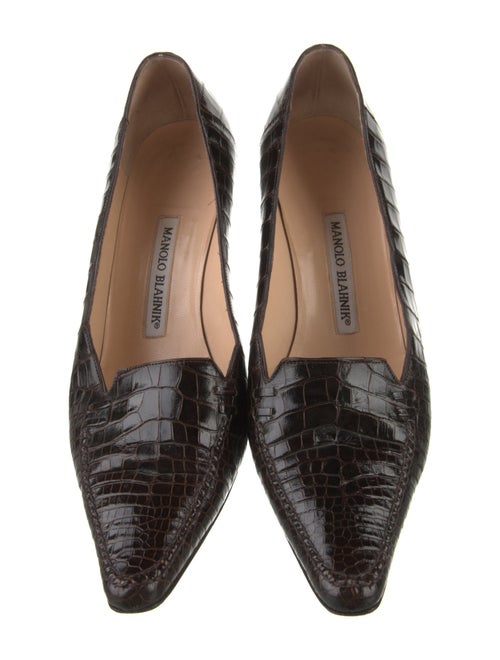 Manolo Blahnik Crocodile Animal Print Pumps