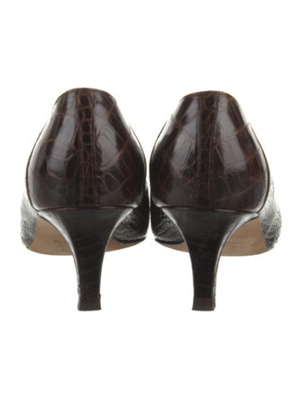 Manolo Blahnik Crocodile Animal Print Pumps