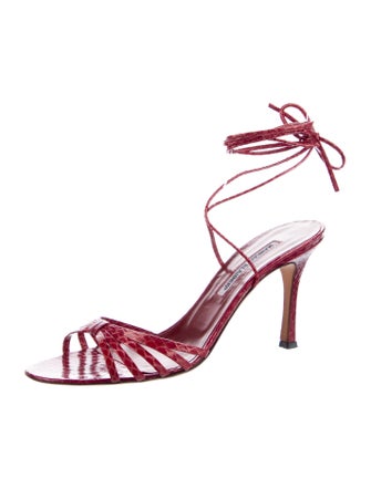 Manolo Blahnik Snakeskin D'Orsay Pumps