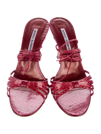 Manolo Blahnik Snakeskin D'Orsay Pumps