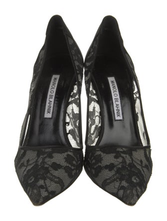Manolo Blahnik Lace Lace Trim Embellishment Pumps