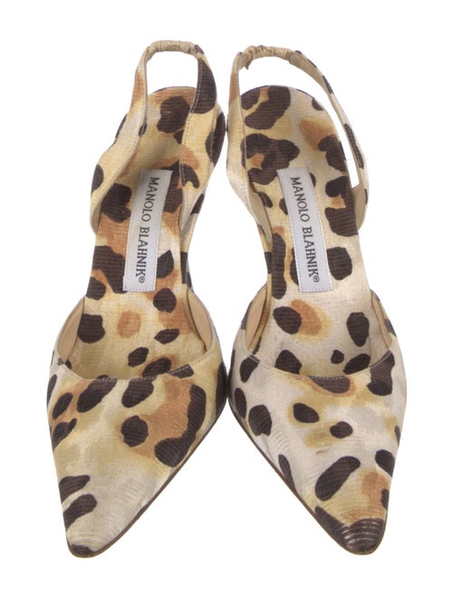 Manolo Blahnik Animal Print Slingback Pumps