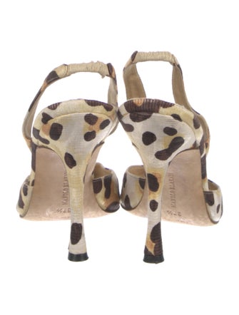 Manolo Blahnik Animal Print Slingback Pumps