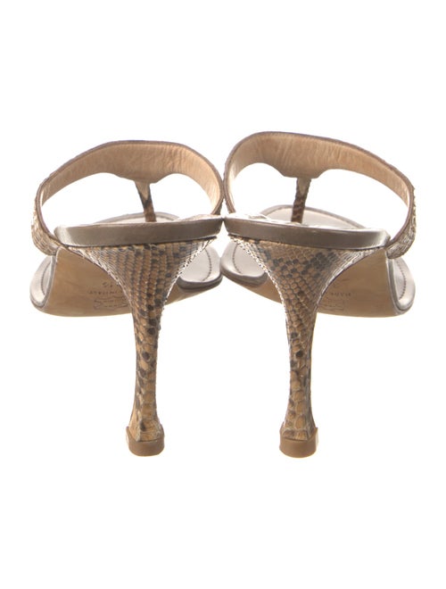 Manolo Blahnik Snakeskin Animal Print T-Strap Sandals