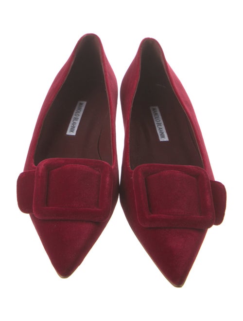 Manolo Blahnik Velvet Crystal Embellishments Flats