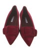 Manolo Blahnik Velvet Crystal Embellishments Flats