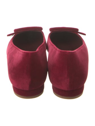 Manolo Blahnik Velvet Crystal Embellishments Flats