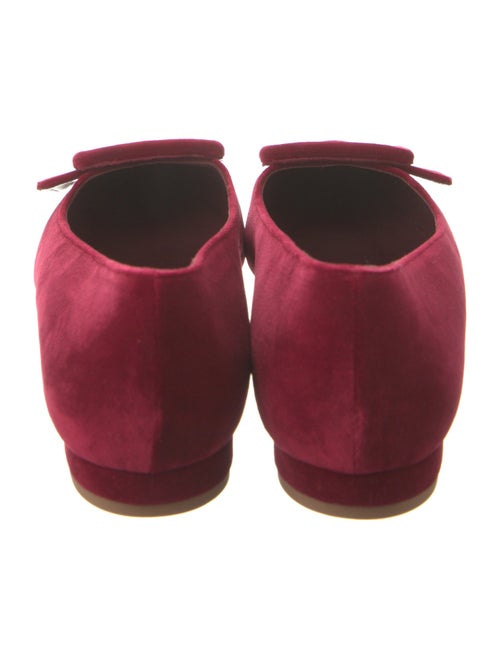 Manolo Blahnik Velvet Crystal Embellishments Flats