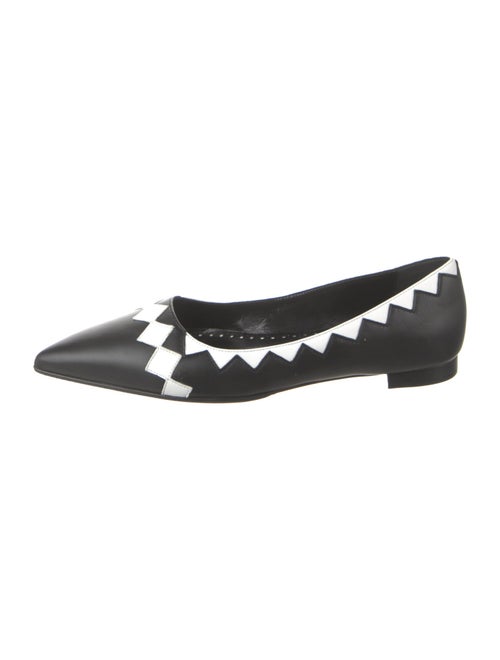 Manolo Blahnik Leather Colorblock Pattern Ballet Flats