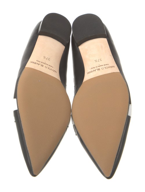 Manolo Blahnik Leather Colorblock Pattern Ballet Flats