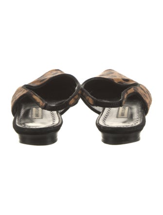 Manolo Blahnik Ponyhair Animal Print Slingback Flats