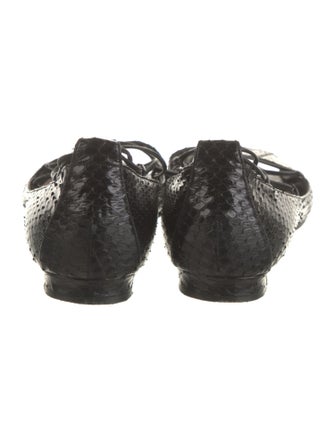 Manolo Blahnik Snakeskin Animal Print Ballet Flats