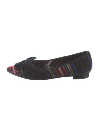 Manolo Blahnik Plaid Print Flats