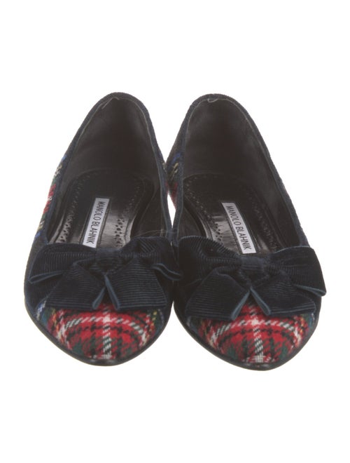 Manolo Blahnik Plaid Print Flats