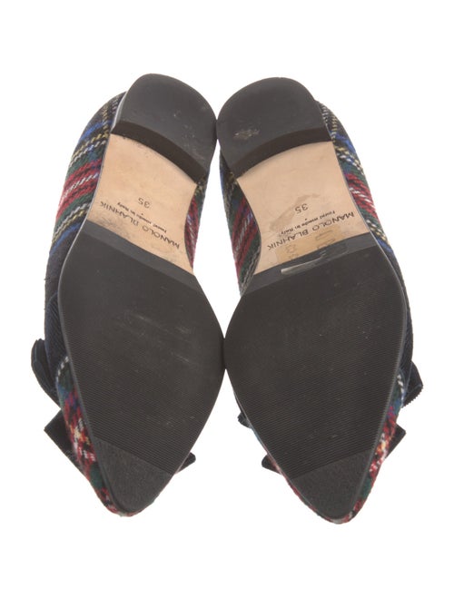 Manolo Blahnik Plaid Print Flats