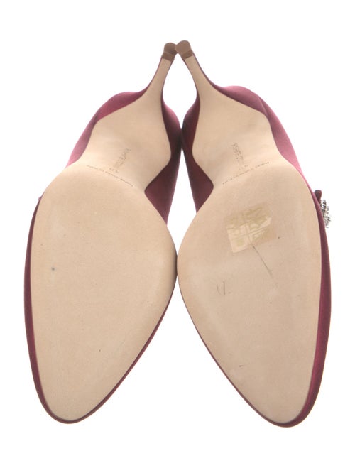 Manolo Blahnik Satin Crystal Embellishments Pumps