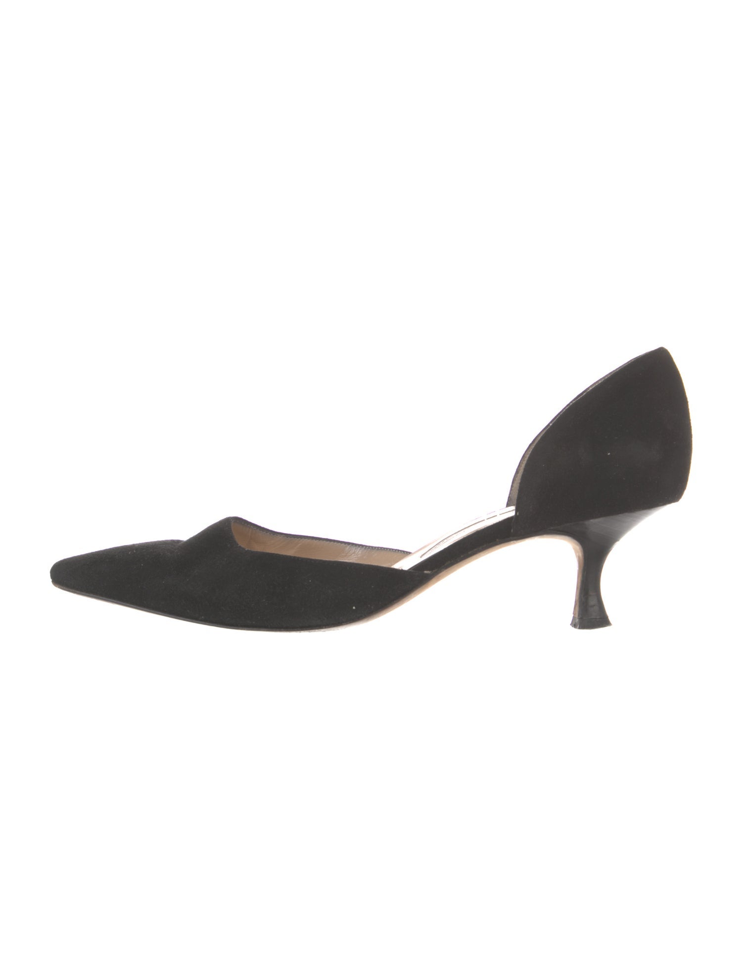 Manolo Blahnik Suede D'Orsay Pumps