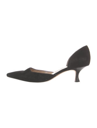 Manolo Blahnik Suede D'Orsay Pumps