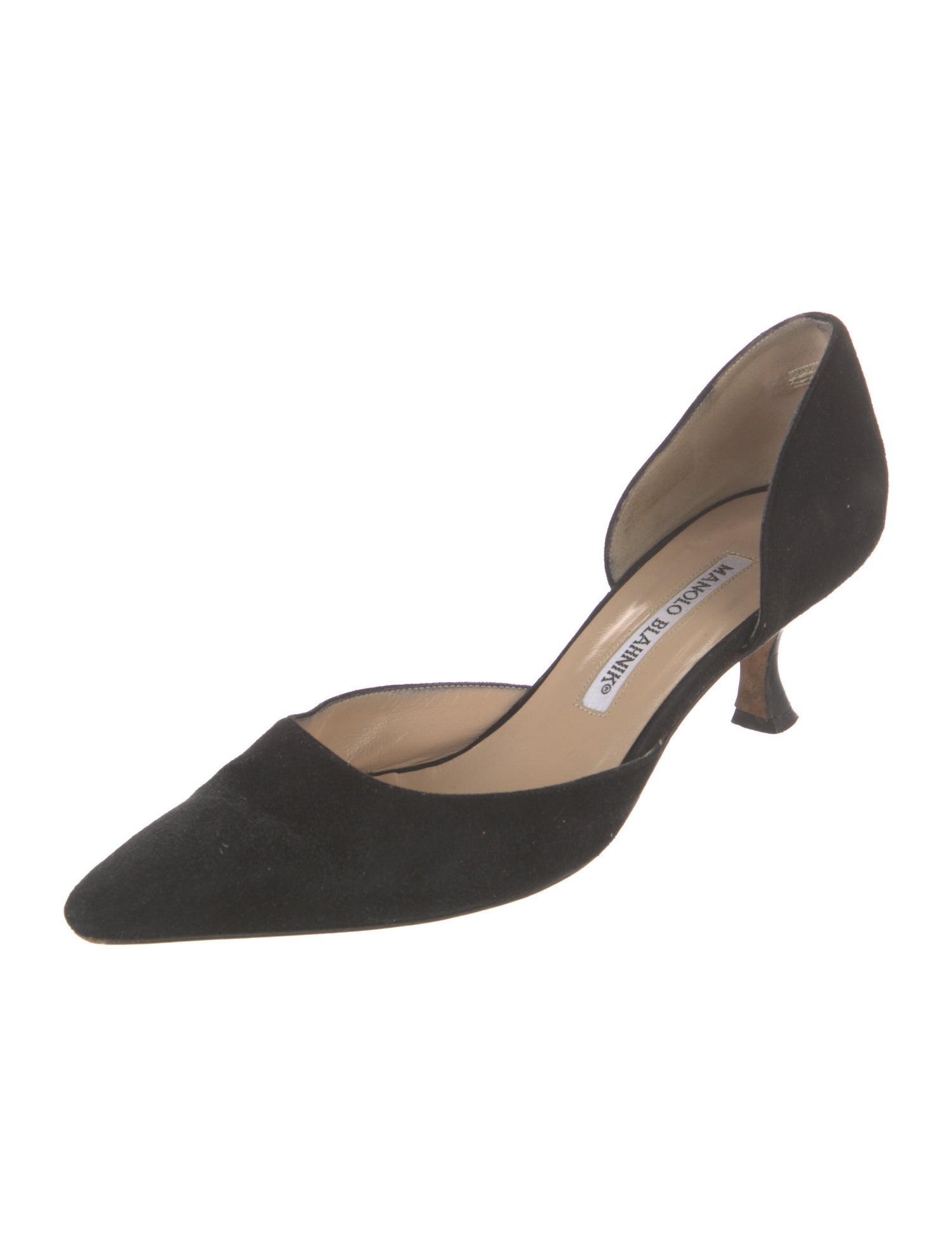 Manolo Blahnik Suede D'Orsay Pumps
