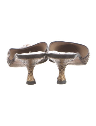 Manolo Blahnik Suede Animal Print Mules