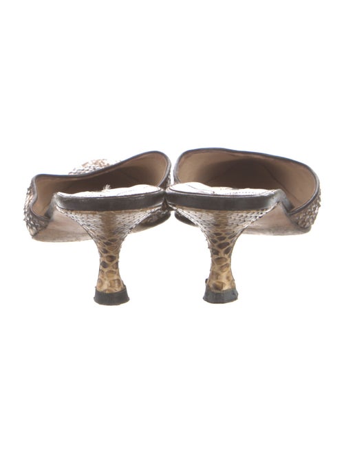Manolo Blahnik Suede Animal Print Mules