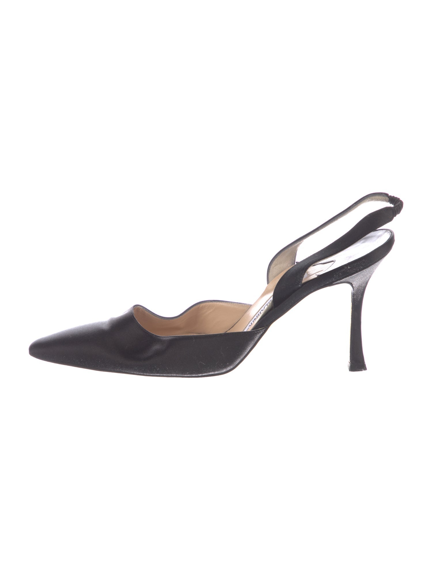 Manolo Blahnik Satin Slingback Pumps