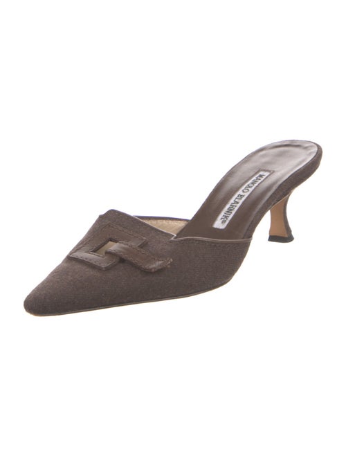 Manolo Blahnik Ponyhair Crystal Embellishments Mules