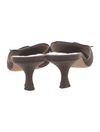 Manolo Blahnik Ponyhair Crystal Embellishments Mules