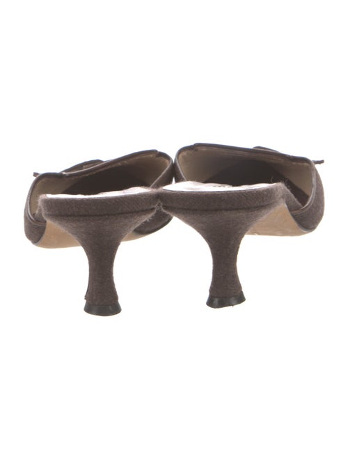 Manolo Blahnik Ponyhair Crystal Embellishments Mules