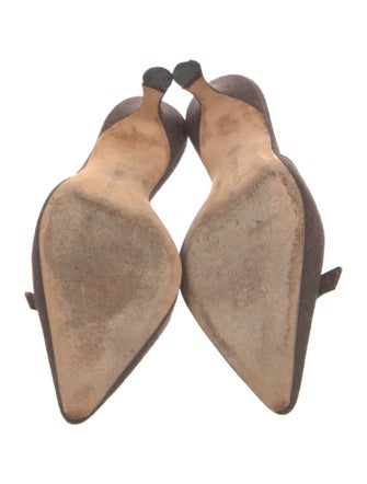 Manolo Blahnik Ponyhair Crystal Embellishments Mules