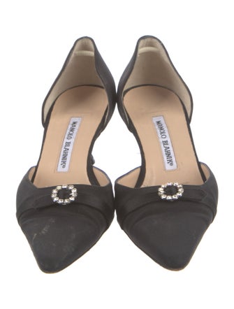 Manolo Blahnik Crystal Embellishments D'Orsay Pumps
