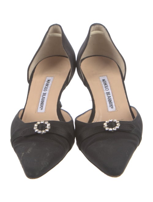 Manolo Blahnik Crystal Embellishments D'Orsay Pumps