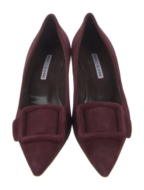 Manolo Blahnik Suede Bow Accents Pumps