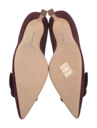 Manolo Blahnik Suede Bow Accents Pumps
