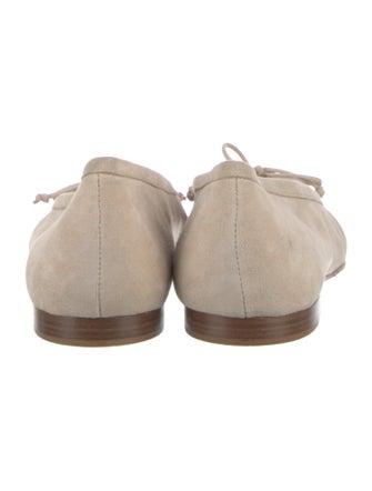 Manolo Blahnik Suede Bow Accents Ballet Flats