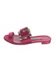 Manolo Blahnik Satin Crystal Embellishments Slides