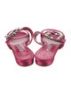 Manolo Blahnik Satin Crystal Embellishments Slides