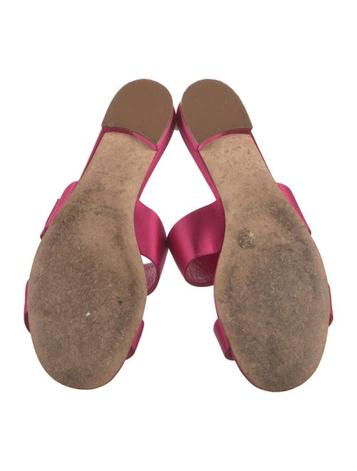 Manolo Blahnik Satin Crystal Embellishments Slides