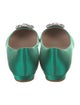 Manolo Blahnik Satin Crystal Embellishments Flats
